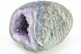 Purple Amethyst Geode With Polished Face - Uruguay #199745-1